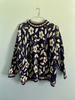Blue Vintage floral sweater